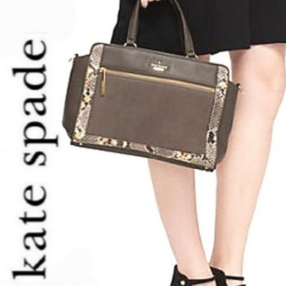 Kate Spade Python Snakeskin Suede Charm Lane Harl… - image 1